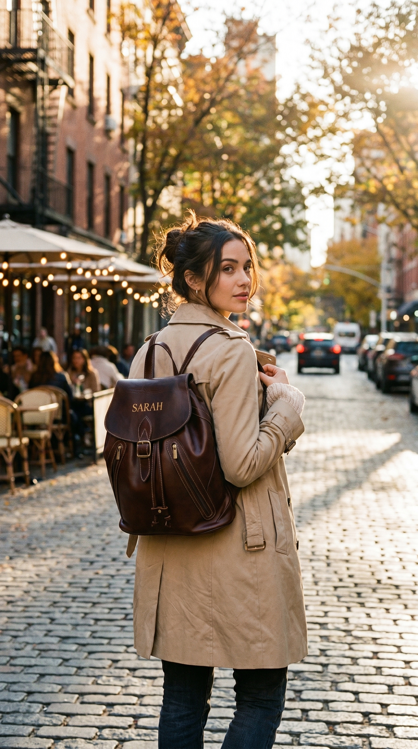 Personalized Leather Backpack — Handmade in Fes