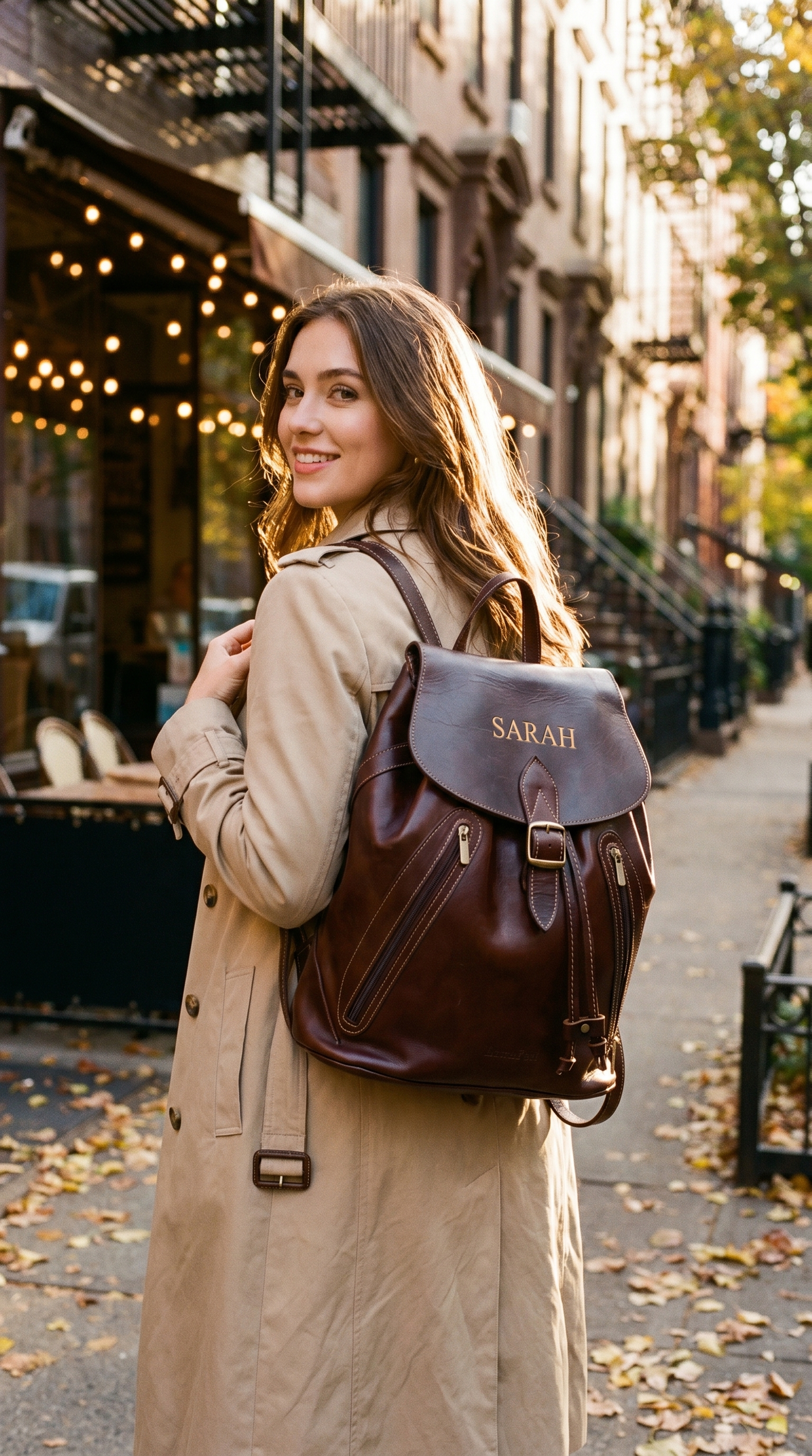 Personalized Leather Backpack — Handmade in Fes